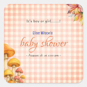 It's boy or girl fairytale baby shower square sticker