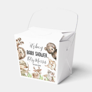 its boy Rustic Woodland Baby Shower Invite Favour Box