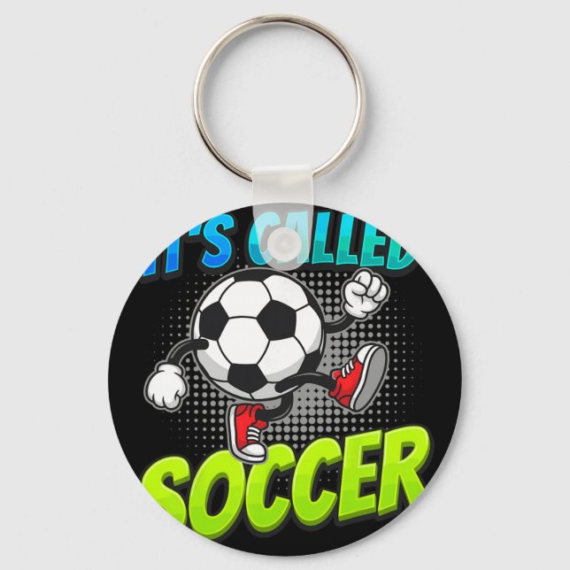 It's Called Soccer Funny Cartoon Ll Graffiti Style Key Ring (Front)