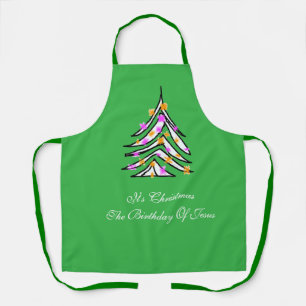 It's Christmas Birthday Of Jesus Green  Apron