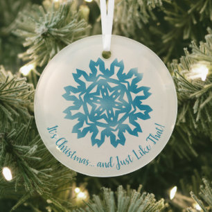 It's Christmas..Just like That Snowflake Glass Tree Decoration