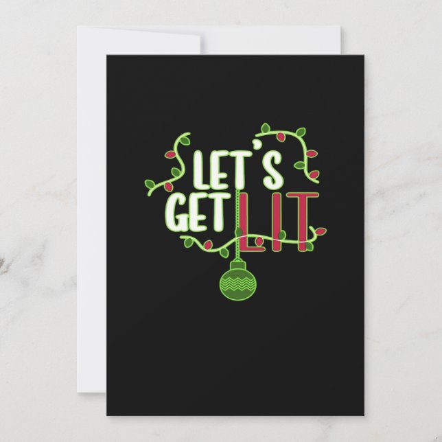It's Christmas - Let's Get Lit Classic Holiday Card (Front)