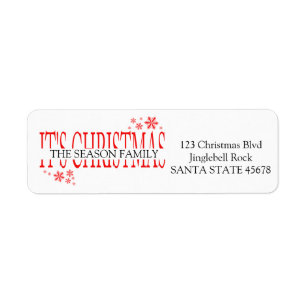 It's Christmas snowflake holiday Label Return Address Label