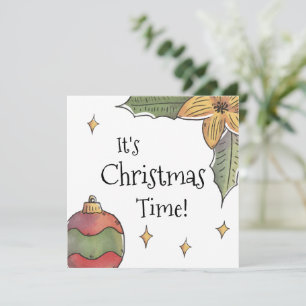 It's Christmas Time Card, Holiday Card, Christmas Card