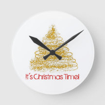 It's Christmas Time Seasonal Tree Clock