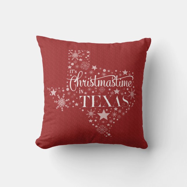 It's Christmastime In Texas Cushion (Front)
