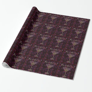 It's cocktail time, fun martini bubbles pattern wrapping paper