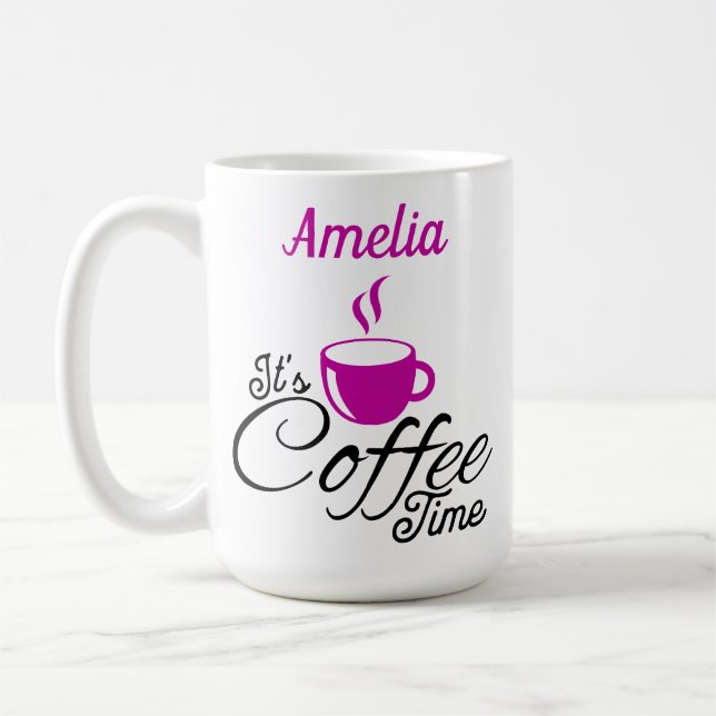 It's Coffee Time Pink Design Mug (Left)