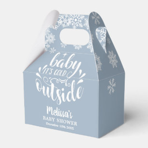 It's Cold Outside Blue Boy Winter Baby Shower Favour Box