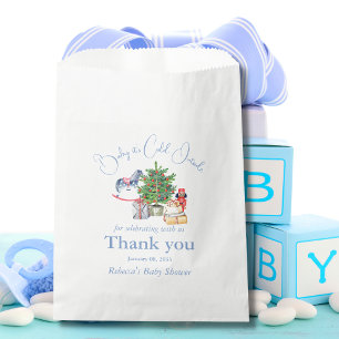 It's Cold Outside Christmas Tree Boy Baby Shower Favour Bag