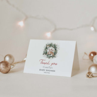 It's Cold Outside Cute Deer Baby Shower  Thank You Card