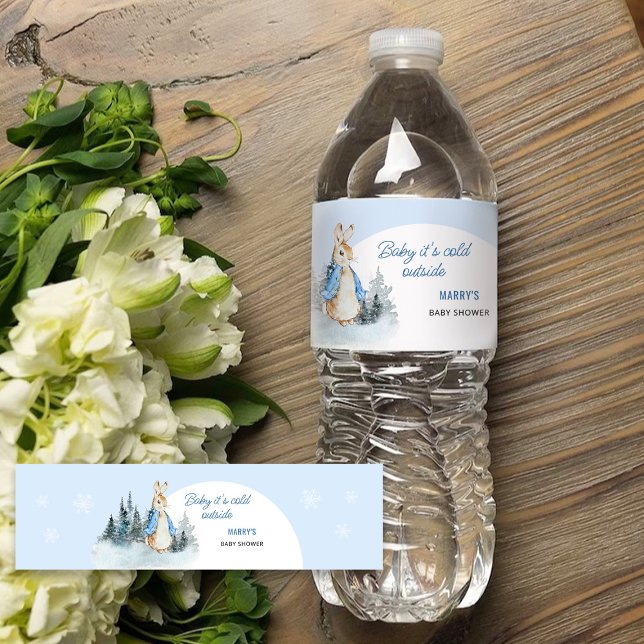 It's Cold Outside Rabbit Arch Water Bottle Label (Creator Uploaded)