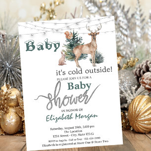 It's Cold Outside Reindeer Baby Shower  Invitation