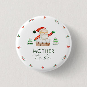 It's Cold Outside Santa Mother To Be Baby Shower 3 Cm Round Badge
