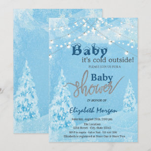 It's Cold Outside Winter Forest Baby Shower Invitation