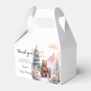 Its Cold Outside Winter Forest Bears Baby Shower Favour Box
