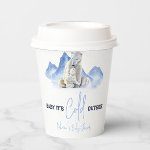 It's Cold Outside Winter Polar Bear Baby Shower Paper Cups