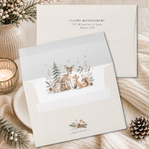 It's Cold Outside Woodland Animals Baby Shower Envelope