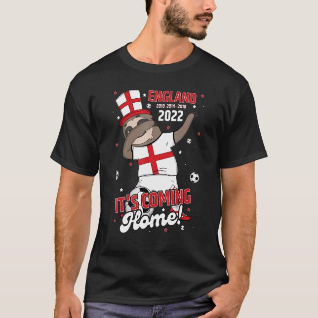 It's Coming Home England Dabbing Sloth Soccer Foot T-Shirt (Front)