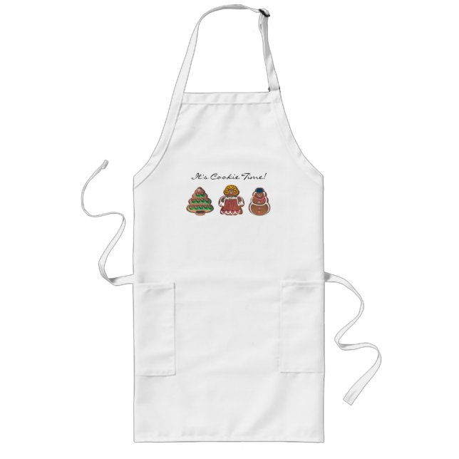 It's Cookie Time Holiday Long Apron (Front)
