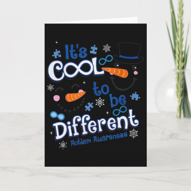 It's Cool Christmas To Be Different - Autism Aware Card (Front)