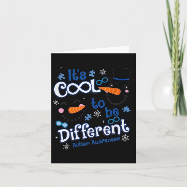 It's Cool Christmas To Be Different - Autism Aware Card (Front)