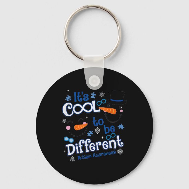 It's Cool Christmas To Be Different - Autism Aware Key Ring (Front)