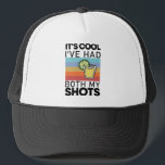 It's Cool I've Had Both My Shots Funny Tequila Trucker Hat<br><div class="desc">It's Cool I've Had Both My Shots Funny Tequila Retro Vintage tequila, shots, funny, cool, drink, fully, vaccinated, vaccination, drinks, drinking, humour, funny tequila, health, food, i am vaccinated, dad, gifts</div>