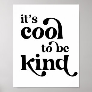 It's Cool to be Kind Vintage Retro Font Poster