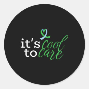 Its Cool To Care, Mental Health Awareness Classic Round Sticker