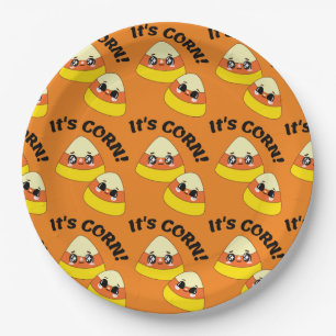 It's CORN! Candy Corn Halloween Paper Plate