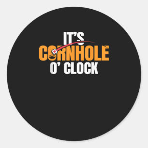 Its Cornhole O Clock Cornhole Cornhole Player Classic Round Sticker