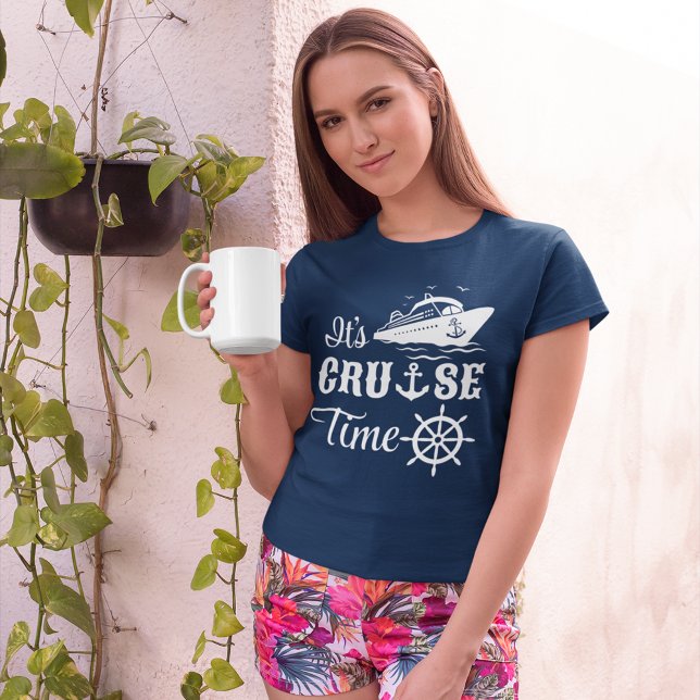 It's Cruise Time White Typography T-Shirt (Creator Uploaded)