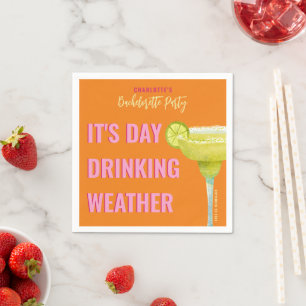 It's Day Drinking Weather Funny Quote Bachelorette Napkin