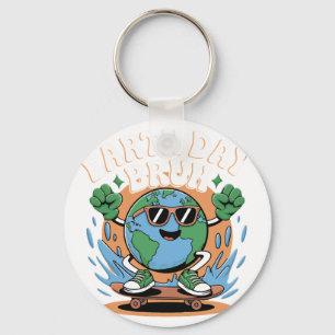 It's Earthday Bruh Funny Skateboarding Earth Day P Key Ring