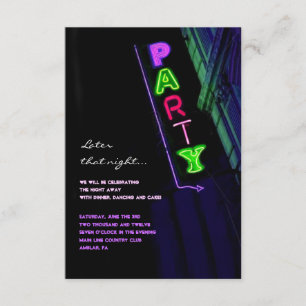 IT'S ELECTRIC!  NEON SIGN Sweet Sixteen Reply Card