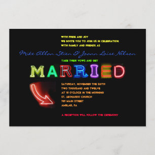 IT'S ELECTRIC! NEON SIGN Wedding Invitation
