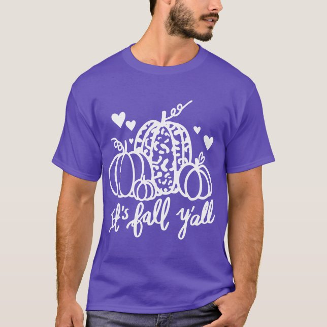 Its Fall Leopard Pumpkin Fall Lover Autumn Fall Gi T-Shirt (Front)