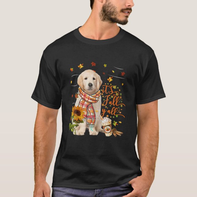 It's Fall Y All Golden Retriever Dog Thanksgiving T-Shirt (Front)