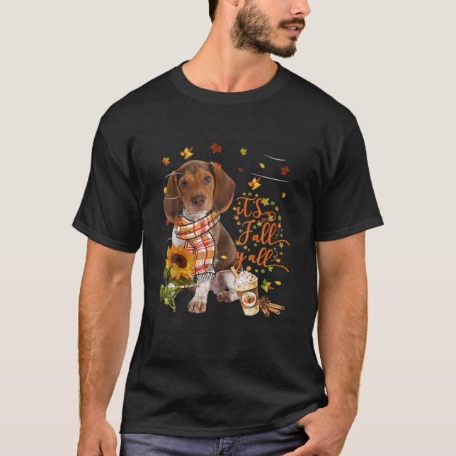 It's Fall Y All Pocket Dog Thanksgiving Halloween T-Shirt (Front)