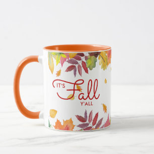It's Fall Y'all Autumn Leaves Personalized Mug