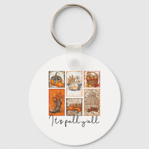 It's Fall Y'all Autumn Pumpkin Season Halloween Th Key Ring