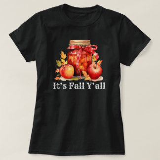 It's Fall Y'all | Autumn Season | Pumpkin Black T-Shirt