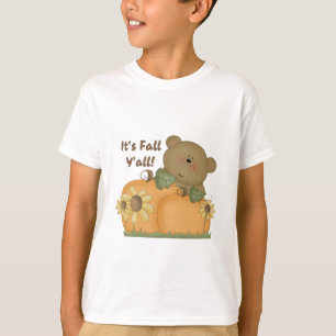 "It's Fall Y'all" Autumn Teddy Bear Kid's T-Shirt