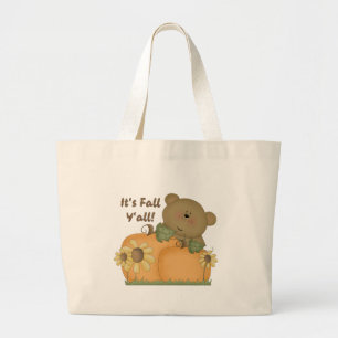 "It's Fall Y'all" Autumn Teddy Bear Tote Bag
