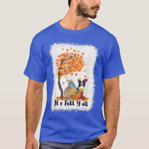 Its Fall Yall Border Collie Dog Pumpkin Autumn Ble T-Shirt