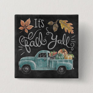 It's Fall Y'all - Chalkboard Truck 15 Cm Square Badge