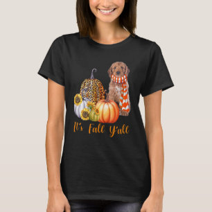 It's Fall Y'all Cockapoo Dog Leopard Pumpkin Fall T-Shirt