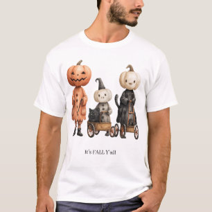 It's FALL Y'all Creepy Pumpkin Family T-Shirt
