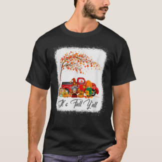 It's Fall Y'all Cute Gnomes Pumpkin Truck Autumn T T-Shirt